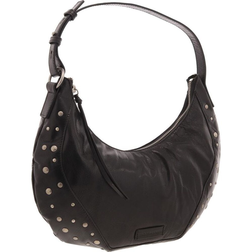 Lucky Brand Womens Ivla Black Studded Leather Shoulder Handbag NWT - Picture 2 of 3